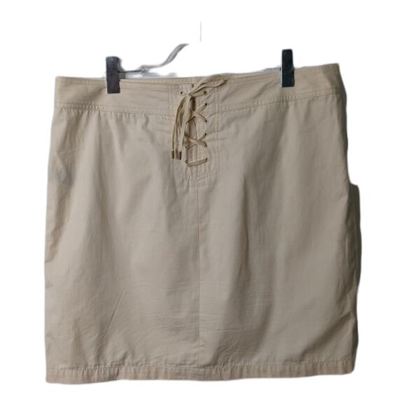 Vintage 80's Lauren Ralph Lauren Cream Sailor Button Front Panel Mini Skirt - Picture 2 of 9